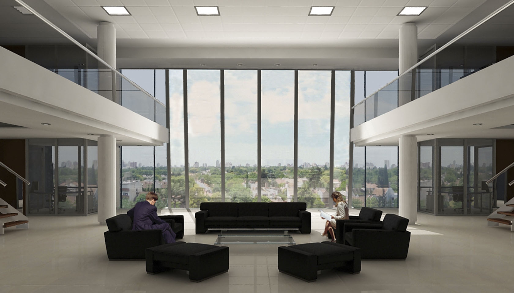 Espacios modernos en edificios de oficinas, ingreso de luz natural en oficinas